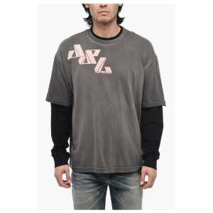 Diesel Double Layer T-WASY T-Shirt with Distressed Effect
