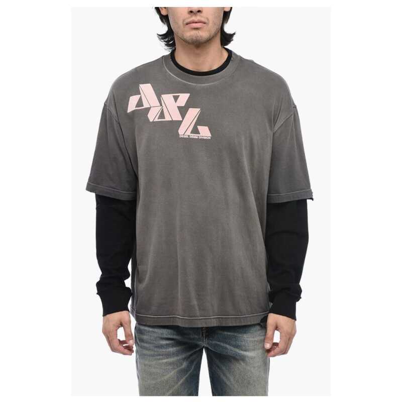 Diesel Double Layer T-WASY T-Shirt with Distressed Effect, theFeinheit