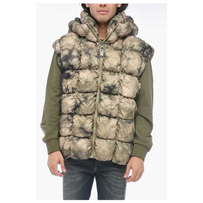 Diesel Quilted W-RALLE-SL Vest with Tie-Dye Print, theFeinheit