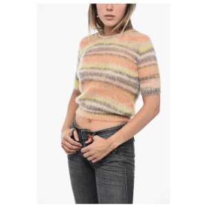 Diesel Stripped M-ICAELA Sweater with Brushed Effect