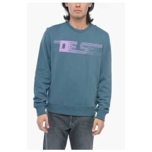 Diesel Brushed Cotton S-GINN-E3 Crewneck Sweatshirt With Logo Print