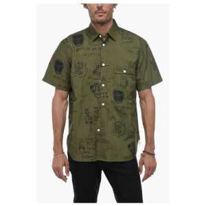 Junya Watanabe Short-sleeved Shirt with Basquiat Pattern