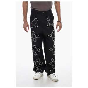 Bluemarble Stright Fit Pants With Rhinestones Detail