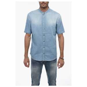 Dondup Denim Shirt with Mandarin Collar
