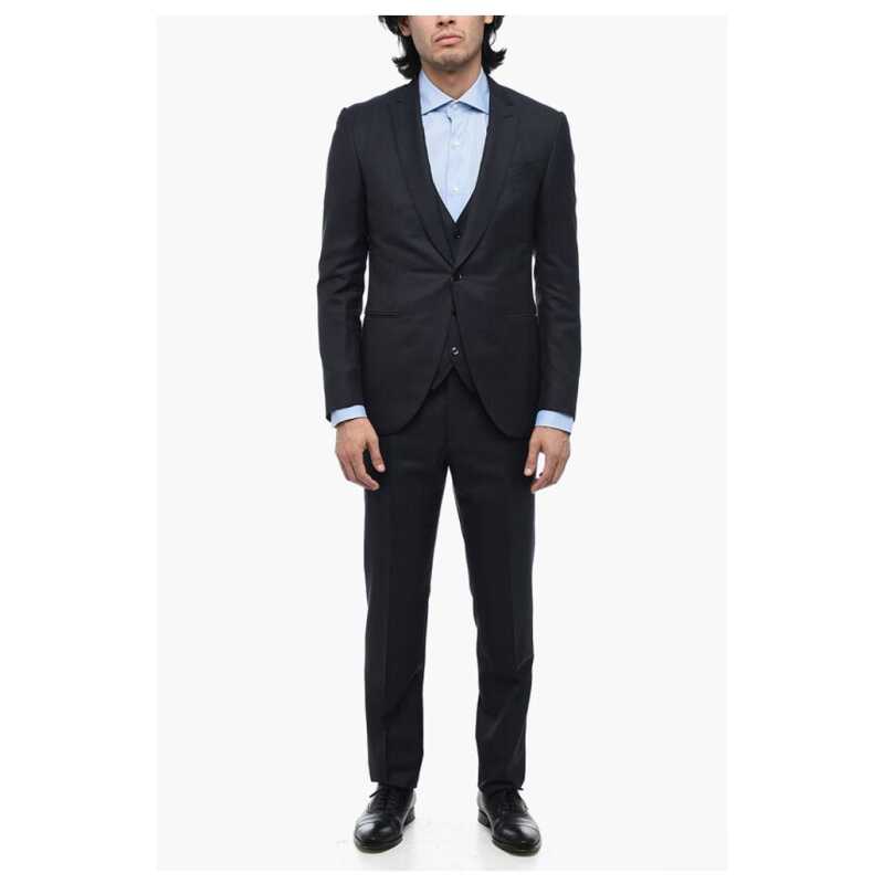 Corneliani CERIMONIA 3-Piece Pin Point Wool Blend Suit, theFeinheit
