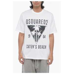 Dsquared² Crewneck T-shirt With Iridescent Print