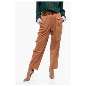 Forte_Forte Wool Blend Pants with Elastic Waistband