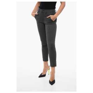 Dondup Herringbone Motif Wool Blend CARMEN Pants