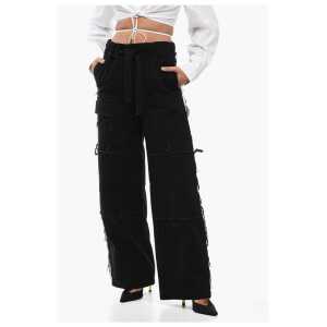 Dries Van Noten Cotton Cargo Denims with Raw-cut Details