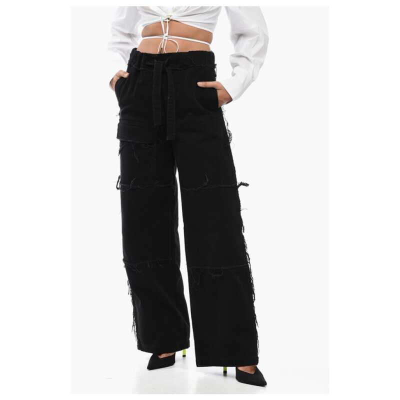 Dries Van Noten Cotton Cargo Denims with Raw-cut Details, theFeinheit