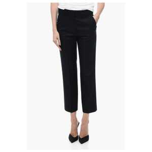 Stella McCartney Wool Blend Cropped Fit Pants with Hidden Closure