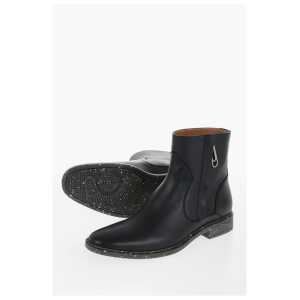 Off-White Stone Effect Sole ECO Leather Booties