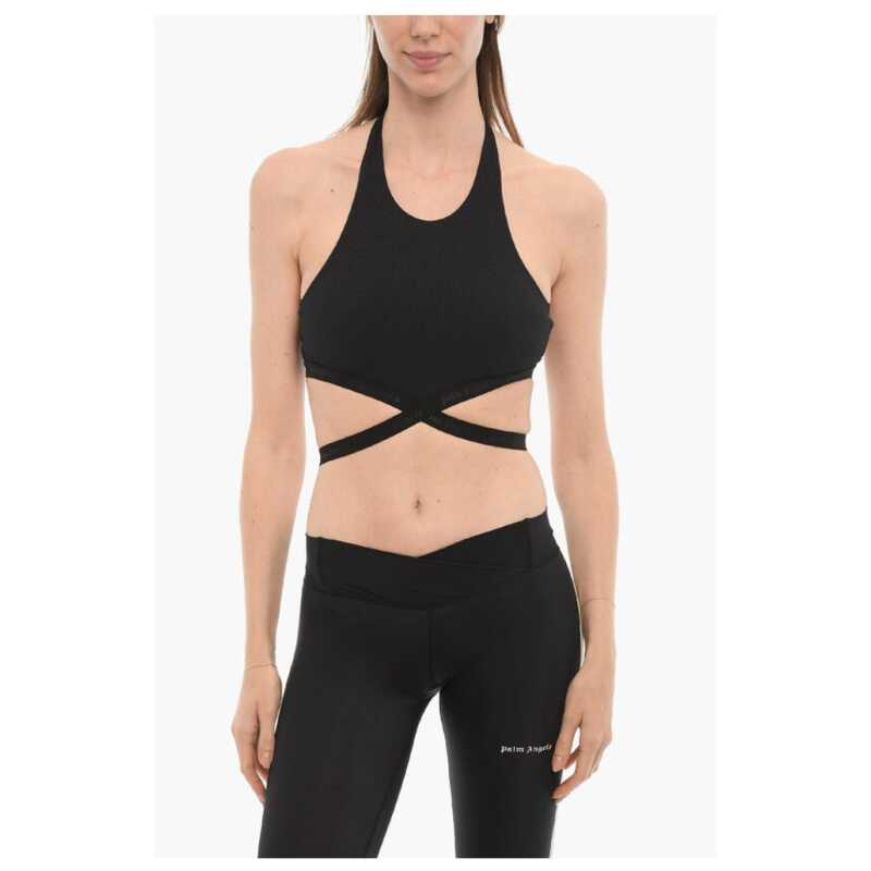 Palm Angels Crossed Waist Ribbed Crop Top, theFeinheit