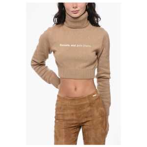 Palm Angels Embroidered Cropped SUNSET Turtle Neck Sweater