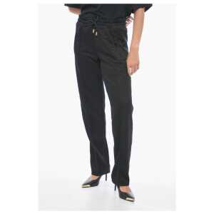 Palm Angels Cotton Track Pants with Lurex Embroideries