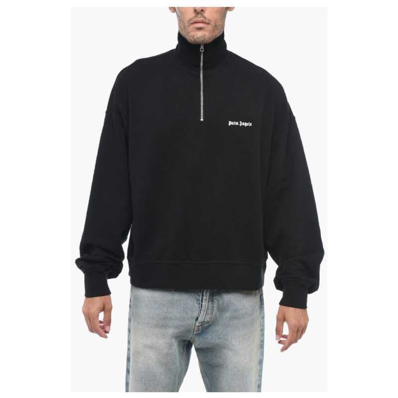 Palm Angels High Neck Brushed Cotton Sweatshirt, theFeinheit