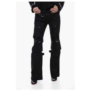 Off-White Wool Blended Cargo Pants with Buckle Detailing