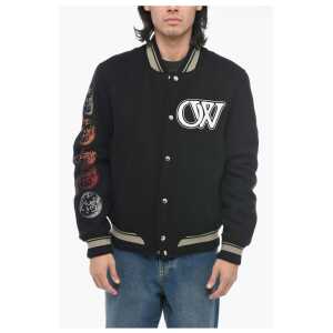 Off-White MOON Varsity Bomber with Patchwork