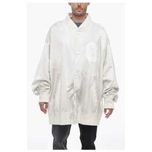 Maison Margiela MM6 Satin Oversized Bomber Jacket with Snap Buttons