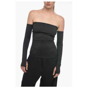 Maison Margiela MM6 Stretch Fabric Cold-Shoulder Top