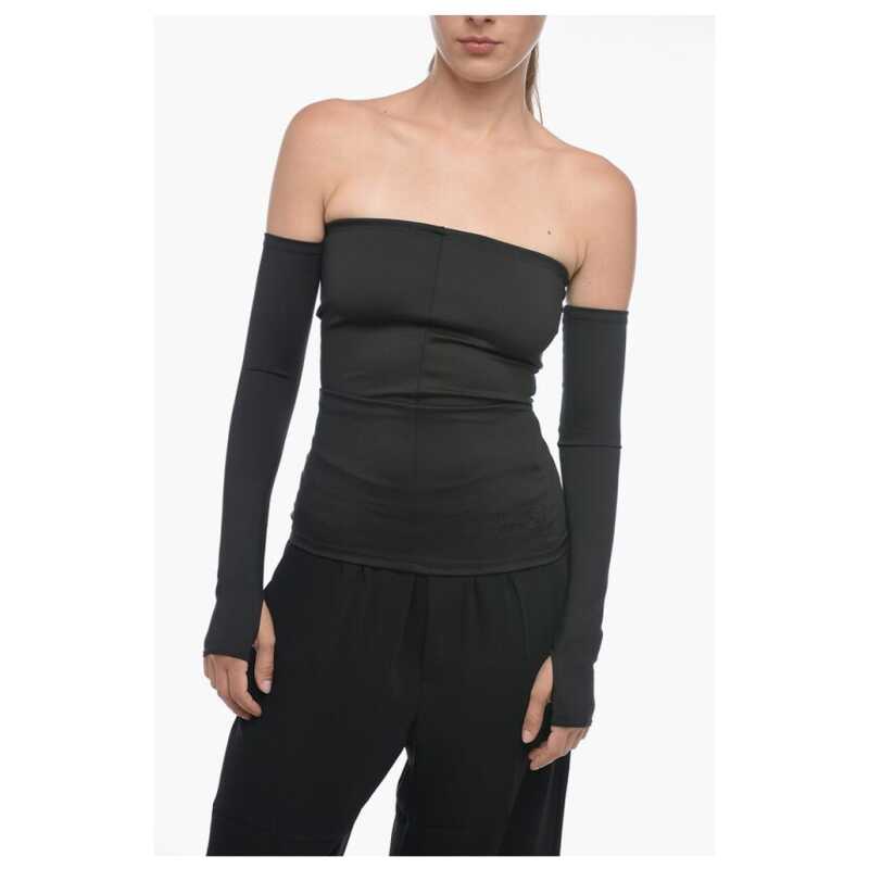 Maison Margiela MM6 Stretch Fabric Cold-Shoulder Top, theFeinheit