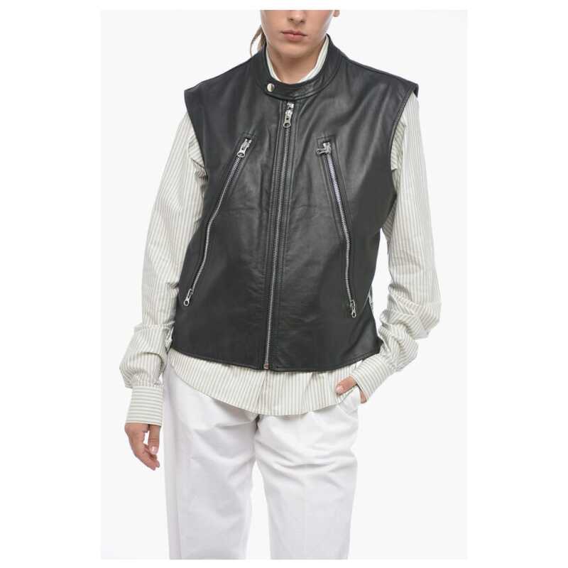 Maison Margiela MM6 Quilted Leather Biker Waistcoat, theFeinheit
