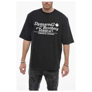 Dsquared² Loose Fit BROTHERS TEAM T-shirt with Logo Print