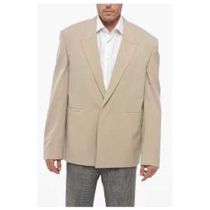 Givenchy Double-breasted Wool Blend Blazer with Hidden Button