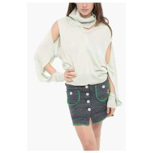 Silk Sweater with Cut-Out Detail and Removable Collar