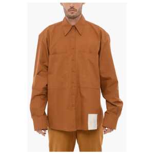 Classic Collar Cotton Shirt with Double Breast Pockets