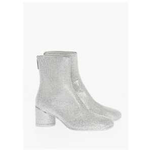 Maison Margiela MM6 Square-Toe Glitter Booties 6cm
