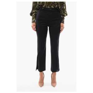 Eudon Choi Virgin Wool Pants with Ankle Slit and Belt