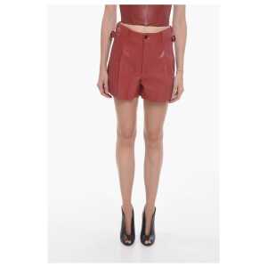 The Mannei Leather ELKE Single-pleated Shorts