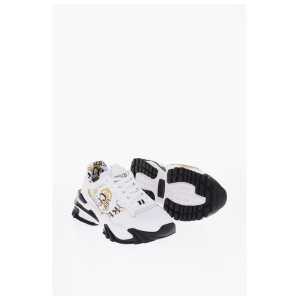 Versace JEANS COUTURE Leather Sneakers with Baroque Detail 6cm