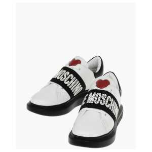 Moschino LOVE Leather Studded Sneakers