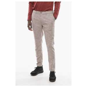 Cruna Houndstooth Motif Slim Fit NEWTOWN Pants