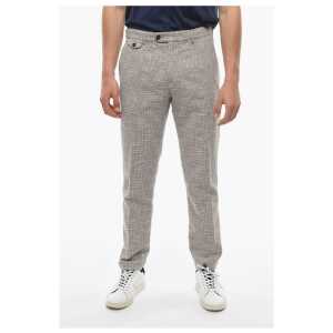 Cruna Houndstooth Motif RAVAL Single Pleat Pants with Breast Pocke
