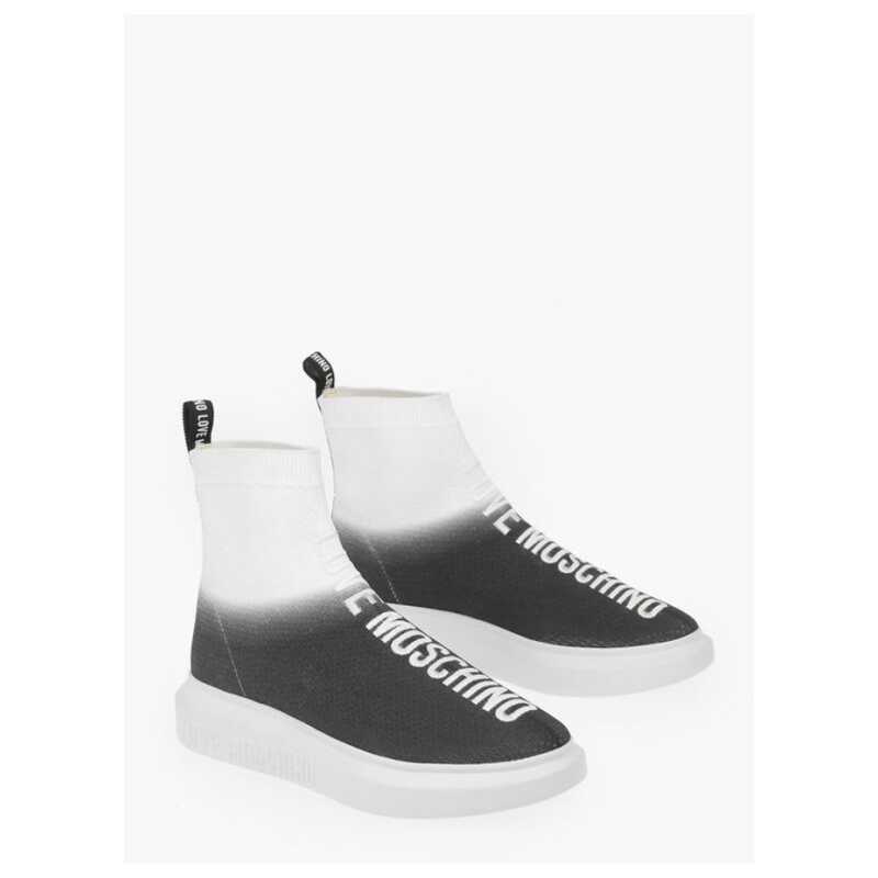 Moschino LOVE shaded sock high top sneakers with embroidery logo, theFeinheit