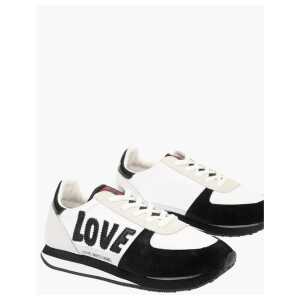 Moschino LOVE suede leather and fabric sneakers