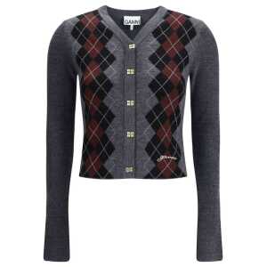 Ganni Check Cardigan