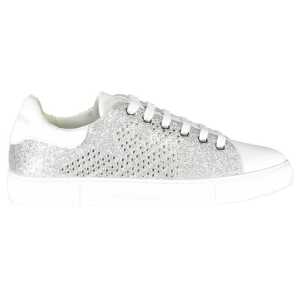 Emporio Armani Silver Leather Women Sneaker