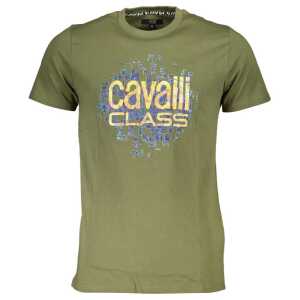Cavalli Class Green Cotton T-Shirt