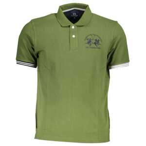 La Martina Chic Green Cotton Blend Polo Shirt