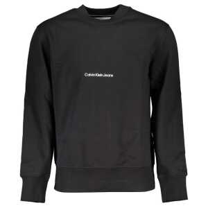 Calvin Klein Sleek Black Crew Neck Fleece Sweatshirt