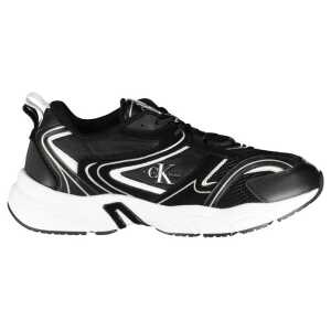 Calvin Klein Sleek Black Lace-Up Sneakers with Contrast Details