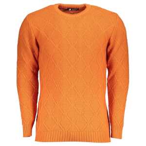 U.S. Grand Polo Orange Diamond Pattern Crew Neck Sweater