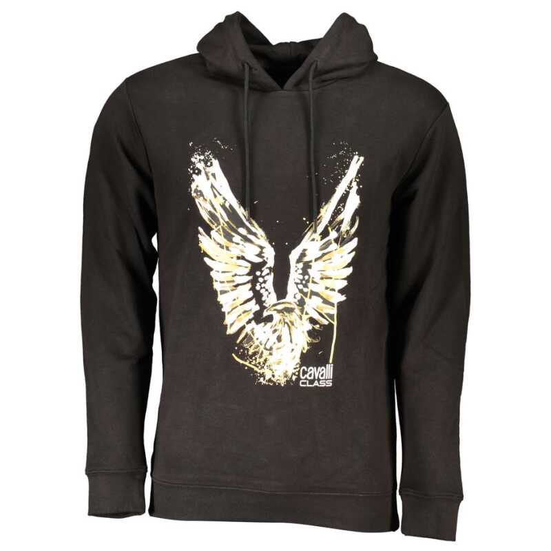 Cavalli Class Black Cotton Men Sweater, theFeinheit