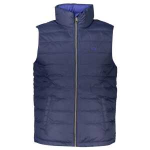 La Martina Sleek Sleeveless Embroidered Blue Jacket