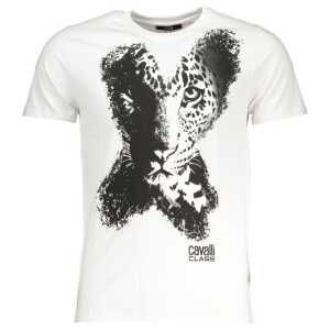 Cavalli Class White Cotton T-Shirt