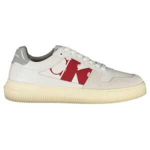 Calvin Klein Sleek White Lace-Up Sneakers with Contrast Details